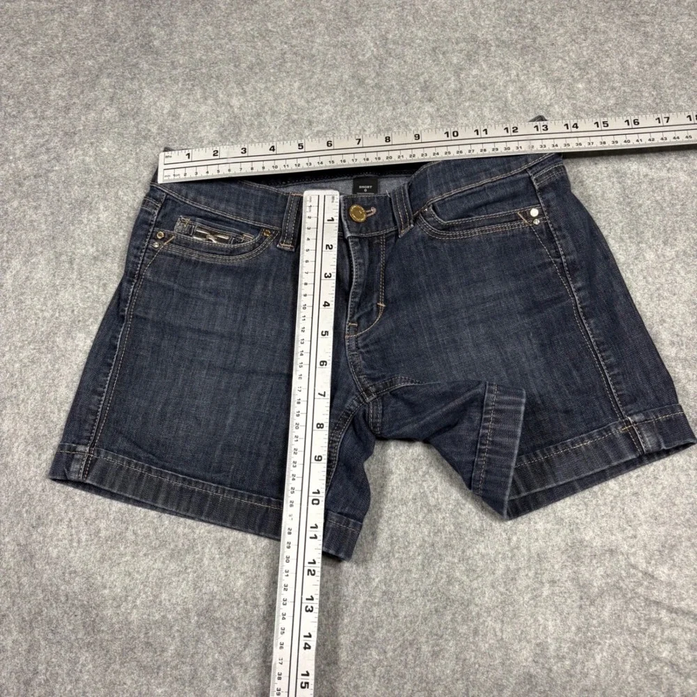 Low Rise Dark Wash Denim Shorts Womens Size 0 Indigo Blue Grunge